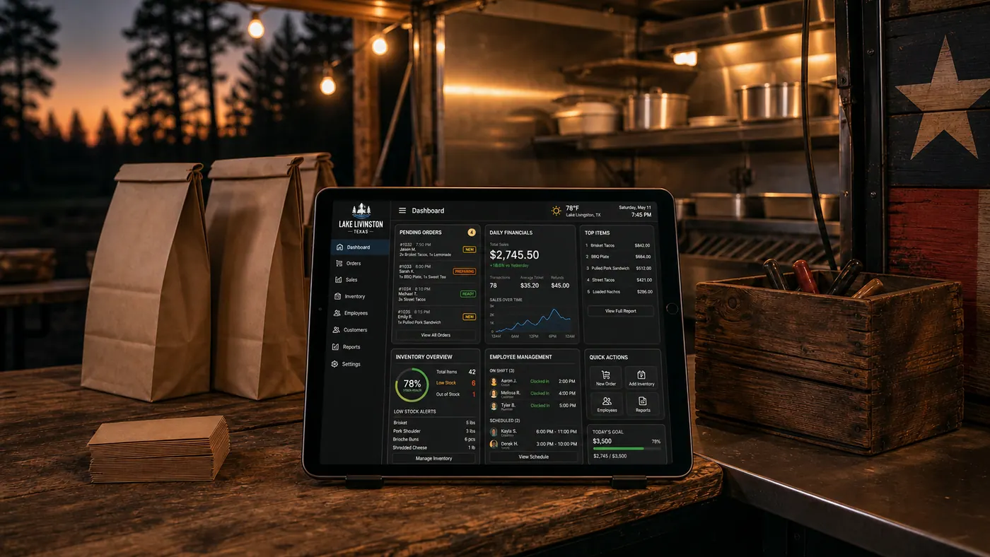 Piney Smoke Food Truck Command Center fictional interactive demonstration